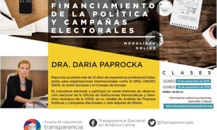 Transparencia Electoral presenta el curso online “Financiamiento de la Política y Campañas electorales. La experiencia europea.”