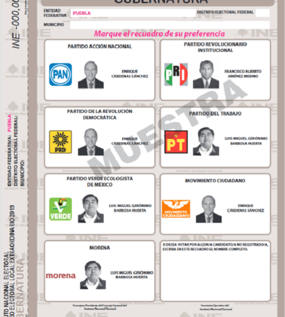 (México) INE aprueba modificaciones a boleta electoral y documentación de la Elección Extraordinaria de Puebla