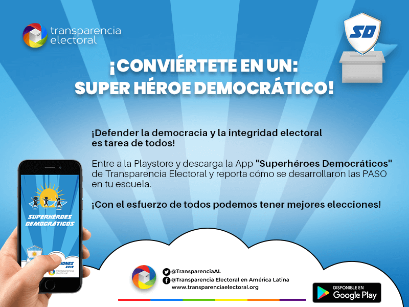(Argentina) Transparencia Electoral presenta la APP “Superhéroes Democráticos” para observación electoral de jóvenes votantes