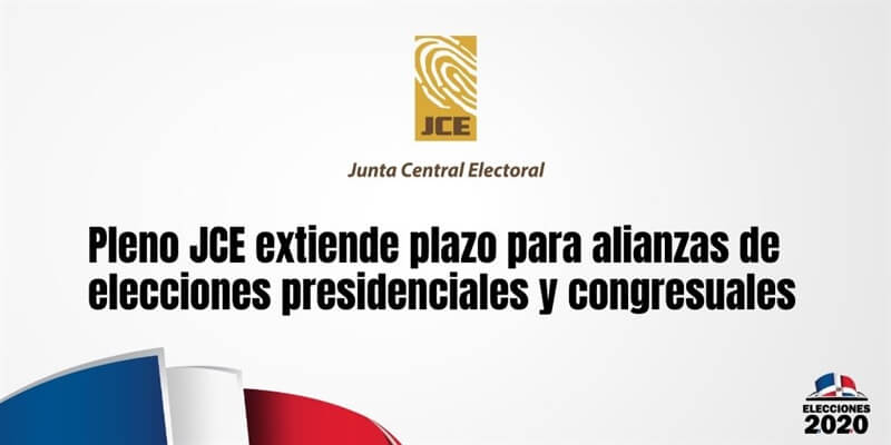 (República Dominicana) Pleno JCE extiende plazo para alianzas de elecciones presidenciales y congresuales