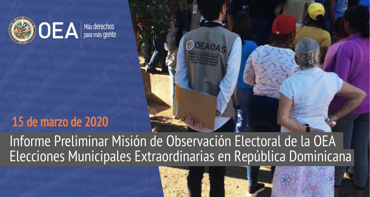 (República Dominicana) Misión de la OEA reconoce el esfuerzo de la Junta Central Electoral en organización de elecciones e implementación de sus recomendaciones