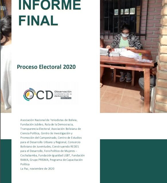 (Bolivia) Alianza de Observación Ciudadana de la Democracia (OCD) presentó el informe final sobre el monitoreo a las elecciones generales de 2020