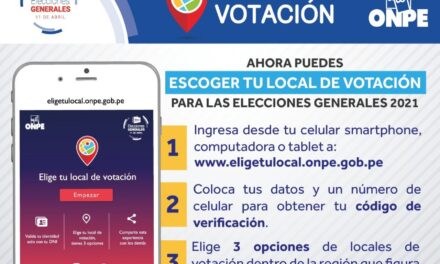 [Perú] ONPE: “50 mil peruanos ya han hecho uso de ‘Elige tu local de votación’”