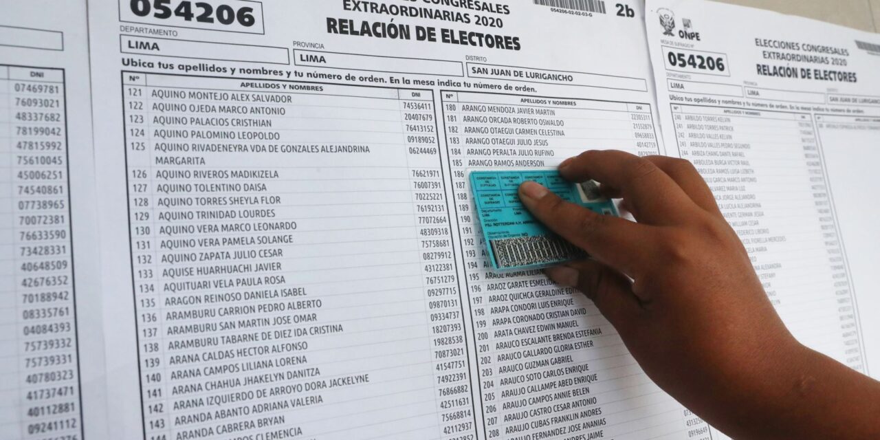 [Perú] JNE ofrece 150 vacantes para el puesto de fiscalizador de padrón electoral