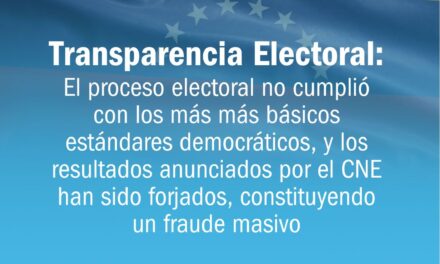 Transparencia Electoral advierte que las elecciones de Venezuela no cumplieron con los más básicos estándares democráticos